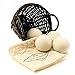 Organic Wool Dryer Balls, 4-Pack — Natural Ecofriendly Fabric Softener — Reusable Dryer Sheets for Infants — Soft and Gentle on Clothes & Skin