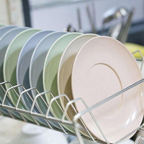 4pcs Wheat Straw Healthy Small Children Plates and Unbreakable Dinner Plate Tableware Dish for Kids Round dishes Diameter 13.2cm