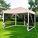 Quictent Upgraded Ez Pop up Canopy with Netting Screen House Tent Mesh Side Wall Roller Bag-3 Colors 4 Sizes (Tan-Upgraded, 10x10)