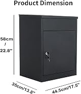 iropro Wall Mounted Parcel Drop Box Black Lockable Weatherproof Medium view 7