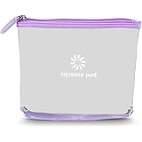 Squeeze Pod TSA Approved Clear Toiletry Bag, 3-1-1 TSA Compliant Quart Size Carry On Bag for Travel Size Liquids, Toiletries