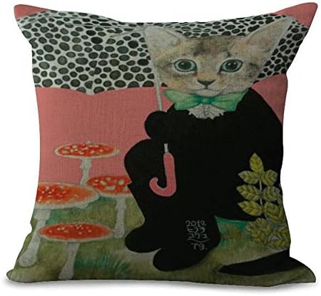 Cotton Linen Square Decorative Throw Pillow Cover Victorian Cats Home Decorative Pillowcase Cushion Cover 1818 inch (A11017)