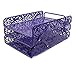 EasyPAG 3 Tier Desk Tray Carved Hollow Flower Pattern Design Triple Letter Tray,Purple