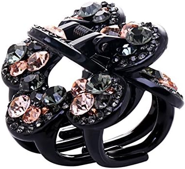 Fancyin 24" Luxury Crystal Rhinestones Grip Flower Claw For Fine Hair (A)