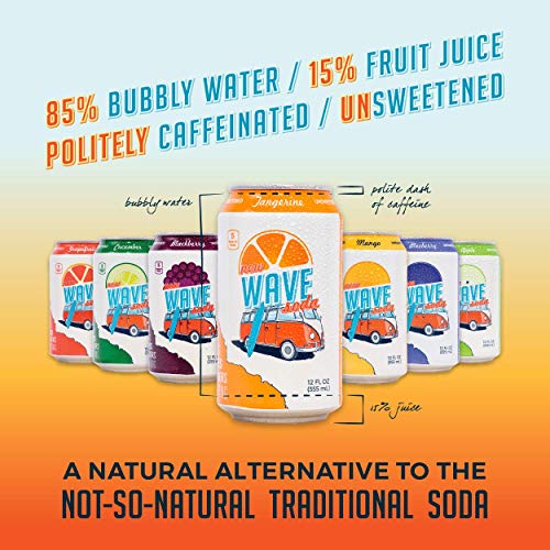 New Wave Natural Sparkling Soda Water Sweetened with Real Fruit Juice
