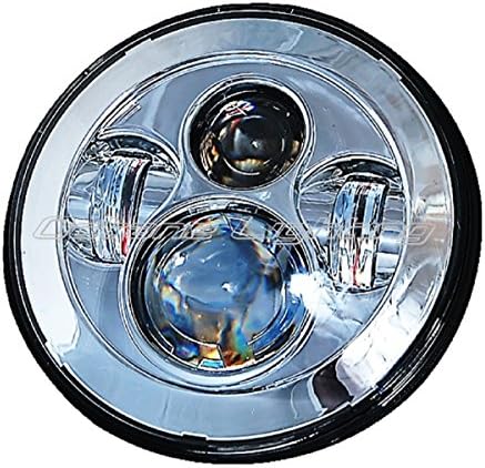 Octane Lighting 7" Motorcycle Chrome Projector Daymaker HID LED Light Bulb Headlight for Harley
