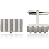 IceCarats Titanium Cuff Links | Polished, Brushed, Geometric