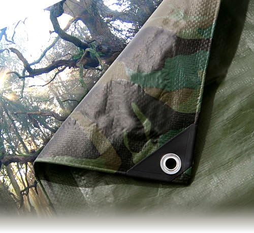 6' X 8' Camouflage Waterproof Tarp - Heavy Duty 6 Mil, Reinforced Edges, For Camping & Hunting
