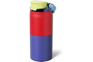BrüMate Rise 18oz Water Bottle with Covered Silicone Straw | 100% Leakproof Insulated Kids Water Bottle | Cup Holder Friendly Base | 18oz (Supernova)