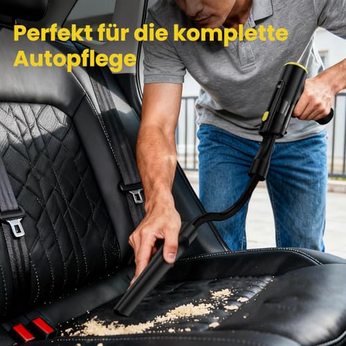 Zynet Handheld Vacuum Cleaner Battery, Wireless, 28000Pa Mini Car Vacuum Cleaner, Strong Suction, 7800 mAh, 60 min Runtime, 3-in-1 with LED Display and Brushless Motor for Car, PC, Sofa, Kitchen