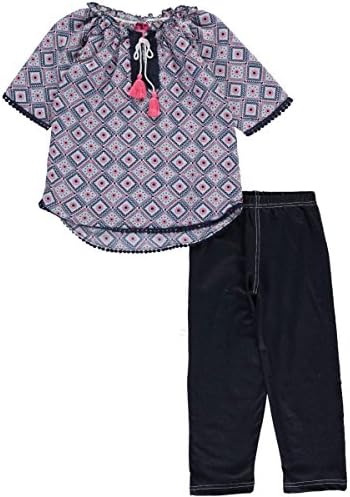Girls Luv Pink Big Girls' "Eastern Origins" 2-Piece Outfit - blue, 10-12