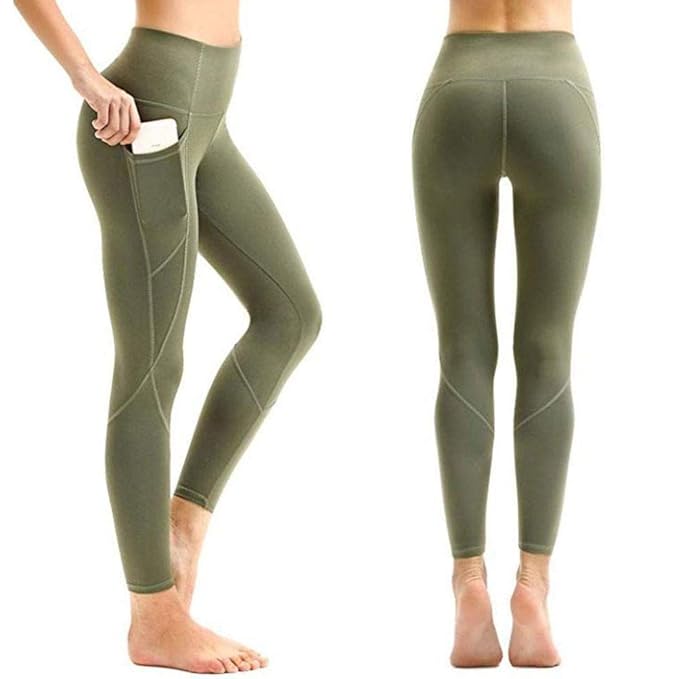 Amazon.com: Idomeo - Pantalones de yoga para mujer, cintura ...