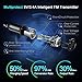 Bluetooth FM Transmitter, ESOLOM in-Car FM Radio Adapter Hands-Free Calling, Car Charger, MP3 Player Car Kits Dual USB Port Charger 5V/2.4A&1A, Support Voltage Detection (Sliver)