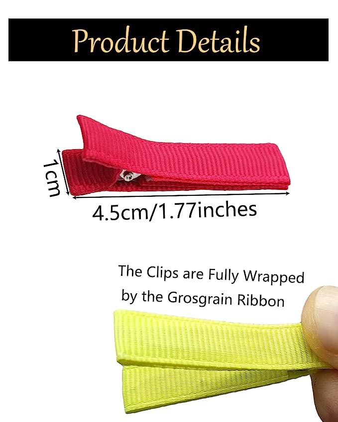 FavoritBow 40PCS Boutique Fully Lined DIY Alligator Hair Clips 1.8