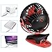QINUKER Battery Operated Clip on Fan, Portable USB Rechargeable Desk Stroller Fan, 4000mAh Battery, 4 Modes for Baby Stroller Home Office Bedroom and Outdoor Travel (Black)