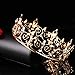 Frcolor Men's Crown, Crystal Full Round King Crown for Prom Party Hats Costume Accessories