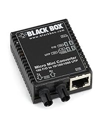Black Box Micro Mini Media Converter, 2010, 100  cobre 1000 mbps a 100 mbps Duplex Fiber, Multimode, 1310 nm, 5 km, ST