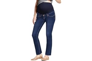 Hybrid & Company Super Comfy Stretch Women's Maternity Bootcut Jeans with Real Pockets