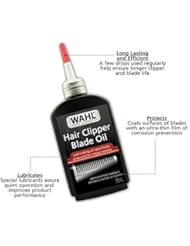 Wahl Premium Hair Clipper Blade Aceite lubricante para cortadoras, recortadoras y la corrosión de la cuchilla para prevenir la oxidación - 4 onzas líquidas - Modelo 3310-300