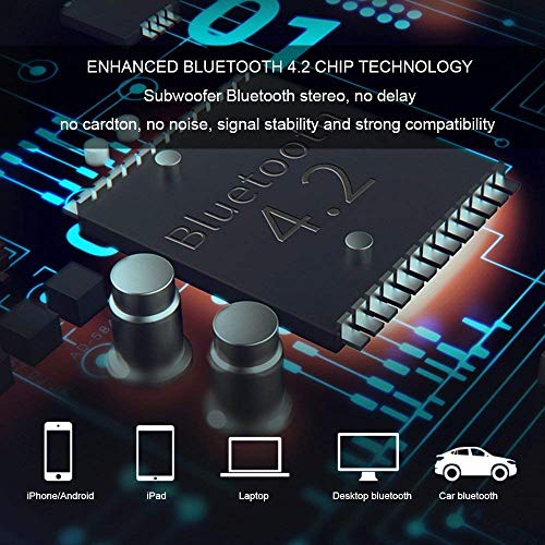 Portable Bluetooth Speaker,XPLUS 4.2 Outdoor/Indoor Stereo Hi-Fi Speaker with Led,FM,Hands-Free Phone Calling,Two Passive Subwoofers,Time,Temperature,Two Alarm Clock,Great for Party,Traveling - Thumbnail 3