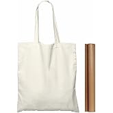 NPBAG 100 Pack 15'' X 16'' Natural Cotton Tote Bags, Lightweight Blank Bulk Cloth bags with 1pc of PTFE Teflon Sheet