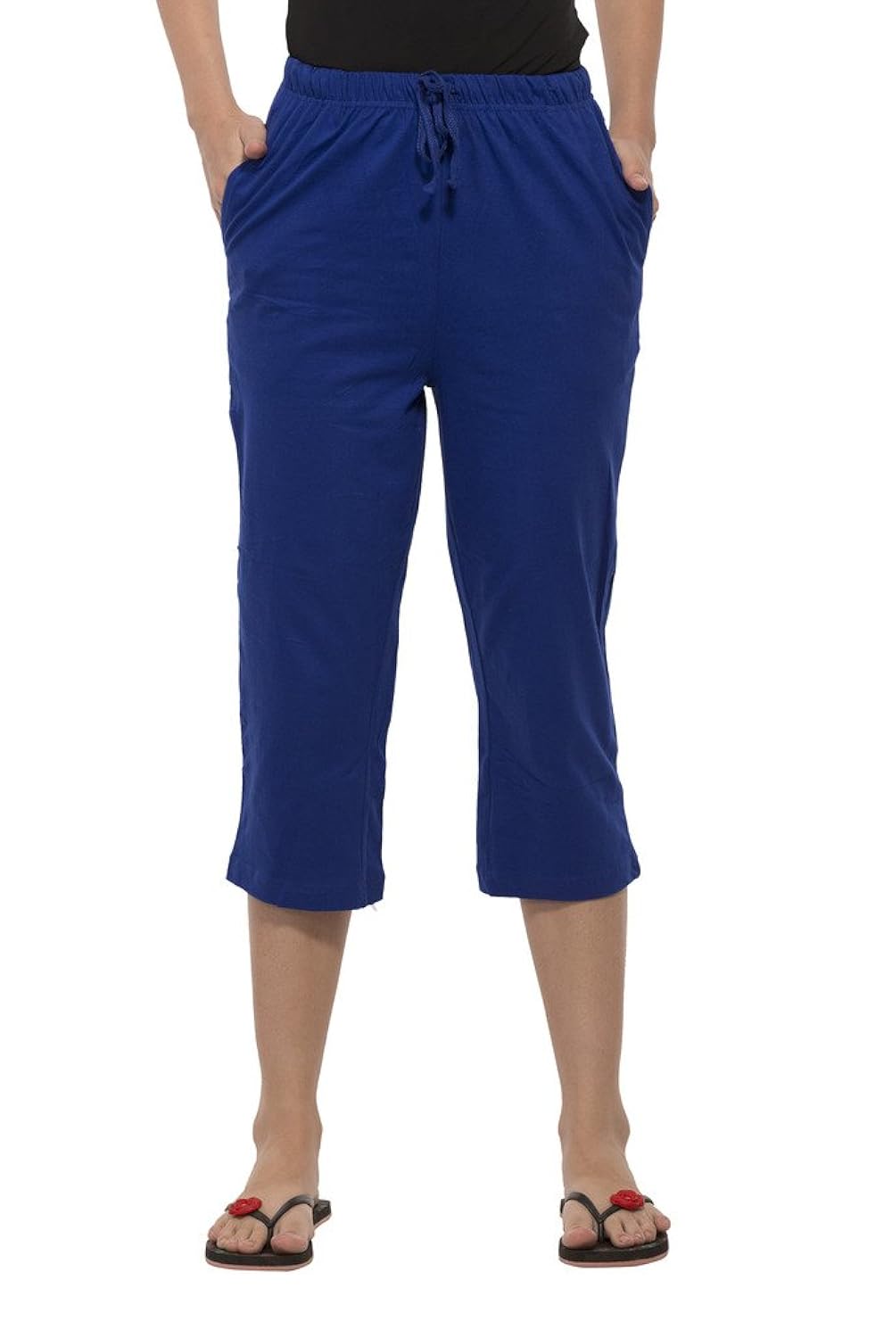 clifton womens solid capri - pepsi blue