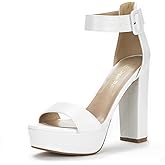 DREAM PAIRS Women's Platform Heel Sandals, Open Toe Ankle Strap Heel Fashion Wedding Party Dress Sandals Shoes