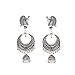 Earrings Oxidized Silver Plated Pearl Kundan Polki Ad Gemstones Traditional Jewelry 7551