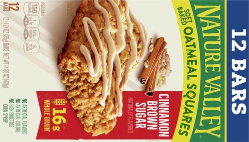NATURE VALLEY SOFT-BAKED OATMEAL SQUARES, CINNAMON BROWN SUGAR, 12 CT