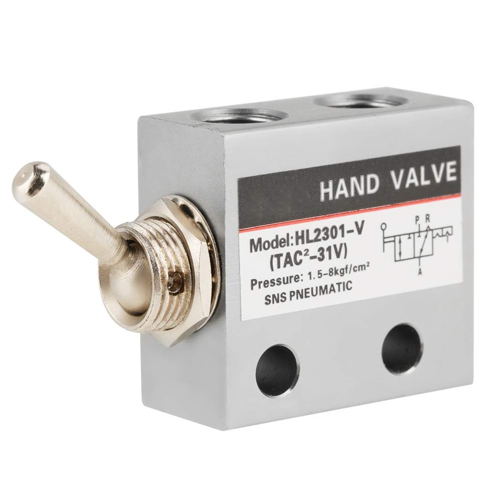 Air Toggle Switch, Pheumatic Mechanical Valve Mechanical Valve HL2301 3 Position 2 Port Toggle Switch Pneumatic Mechanical Valve