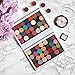 Holographic XL - 56 Pan Empty Magnetic Makeup Palette with Mirror Set for Depotting with 10pcs Metal Stickers. Silver Glitter Extra Large Magnetic Palette for Eyeshadow, Blush, Bronzer and Highlighter