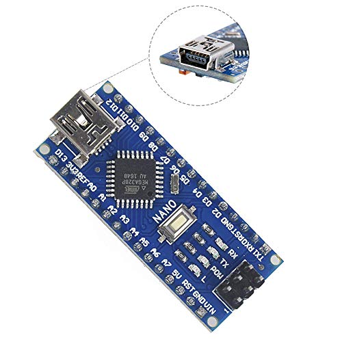 WYPH Mini Nano V3.0 Module ATmega328P 5V 16MHz CH340G Chip Microcontroller Development Board USB Cable for Arduino (Pre-soldered Nano 3pcs)