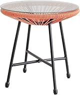 EVRE Goa Coral Bistro Set - 2 Chairs & Glass Top Table for Outdoors view 5