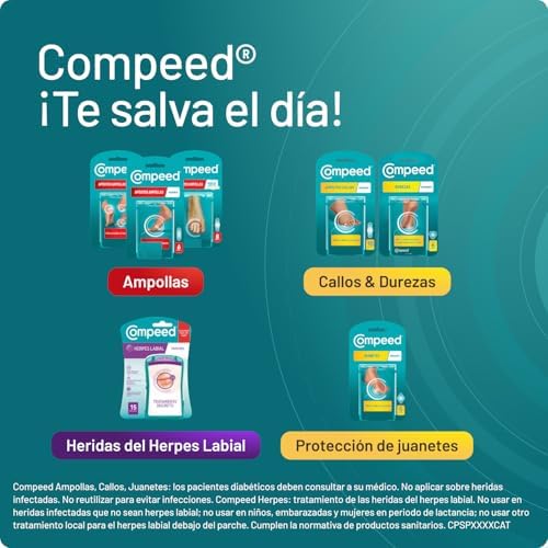 AMPOLAS COMPEED sortidas, curativos hidrocolóides contra chafing, Pack 2 x 6 unidades.