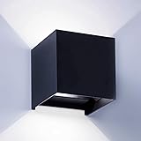 LANFU LED Aluminum Waterproof Wall Lamp, Waterproof Outdoor Light 20W 100-277V 5000K Outdoor Wall Light Warm Light 2LEDS (Black-20W, Outdoor-Larger Version)