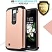 LG K10 Phone Case, LG Premier LTE Case, Starshop Hybrid [Shock Absorption] Rugged Impact Advanced Armor Phone Cover With [Premium Screen Protector Included] For LG K10 / LG Premier LTE (Rose Gold)