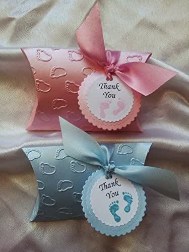 Amazon Com Baby Shower Embossed Pillow Box Personalized Pearl