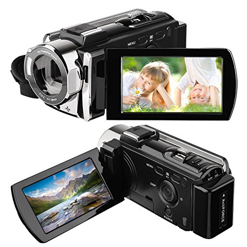 Camcorder, HAMSWAN Digital Camcorder Full HD Video Camera 1080P 24MP, 16X Digital Zoom, 3.0 Inch LCD Screen with 270 Degree Rotation, HDMI Output
