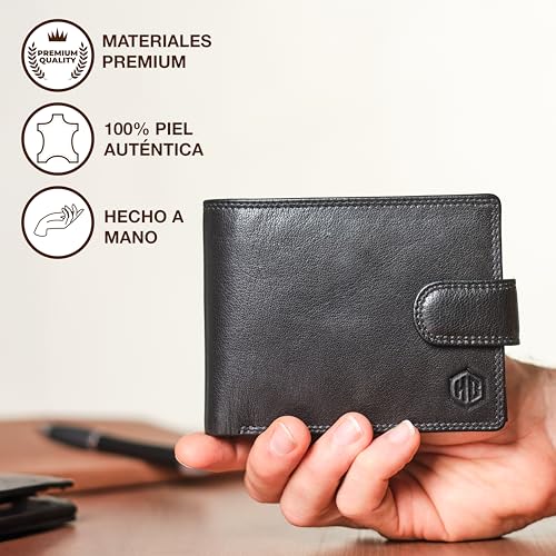 HansGo Wallets for Men Leather - Wallet with Style - Men's Wallet Handmade Genuine Leather - Wallets with RFID - The Comfortable Wallet - Wallets for Men - Original Gifts.