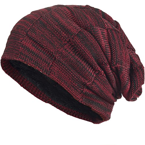 Men knit beanie rectangular winter skullcap top hat b81…