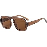 IKUVNA Retro 70s Square Aviator Sunglasses for Women Men Trendy Style Flat Frame Vintage Square Shades