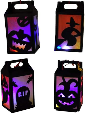 Amazon Tinksky ハロウィン ランタン 提灯 ランタン作りキット お祭り 手作り素材 イベント パーティー 写真 背景 小道具 4点セット 手芸キット 通販