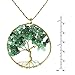 AeraVida Green Quartz Stone Eternal Tree of Life Brass Beads Long Necklace