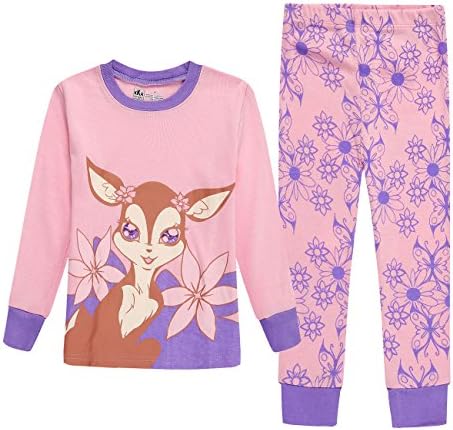 KONGKA Girls Boys Pajamas Set, 100% Cotton Toddler PJS Clothes, Kids Sleepwear