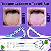 Tongue Scraper Cleaner with Travel Handy Case, 5 Pack Gentle 100% BPA Free Sweeper for Healty Oral Care and Adults Kids, Easy to Use, Help Fight Bad Breath