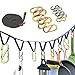 EILIKS Camping Lanyard with Hook, Camping Rope Tent Cord Camping Lanyard Storage Tent Accessories Hanging Lanyard Daisy Chain - for Camping Travel & Home Use, 118 inch with 12Pcs S-Shaped Carabiners