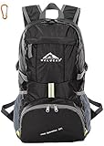 WALUCAN Lightweight Foldable Packable Durable Travel Hiking Backpack Daypack LARGE 35L,35L-Black