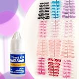 12 Style 144pcs Pre-design False Nail Tips + 1pcs Nail Glue for Fake Nail Art Tip by BTArtbox
