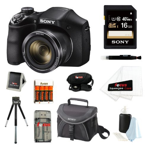 Sony-DSC-H300-Digital-Camera-w-Rechargeable-AA-Batteries-16GB-SDHC-Acc-Bundle