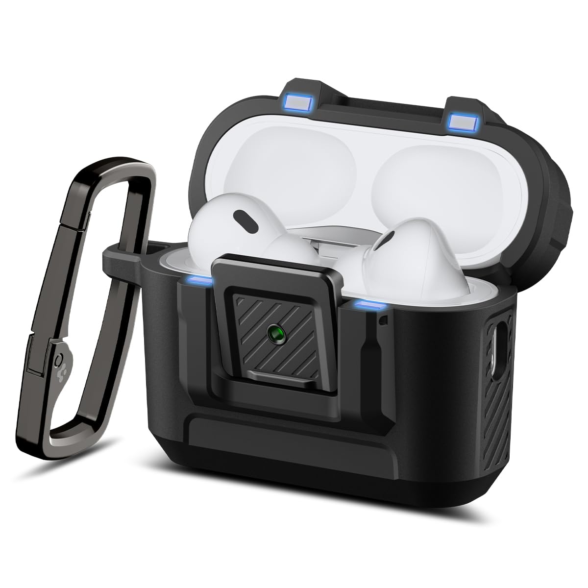 Spigen for AirPods Pro 3 Case, Lock Fit Compatible with AirPods Pro 3rd Generation Case (2025), One Touch Open with Secure Locking Clip - Matte Black